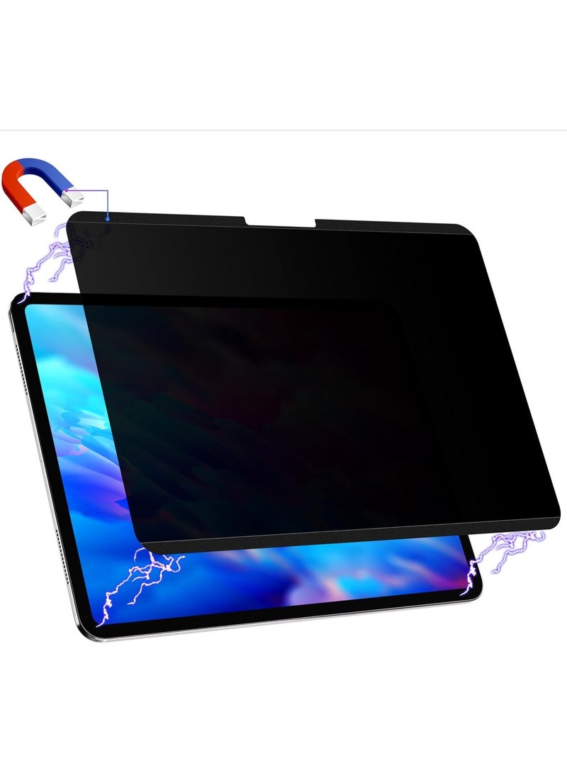 Magnetic Privacy Screen Protector for iPad Air 11 Inch 2024/2025 (M2/M3, 6th/7th Gen), Removable Anti Blue Light Glare Spy Private Filter, High Sensitive Bubble-Free Black Security Screen - Image 1